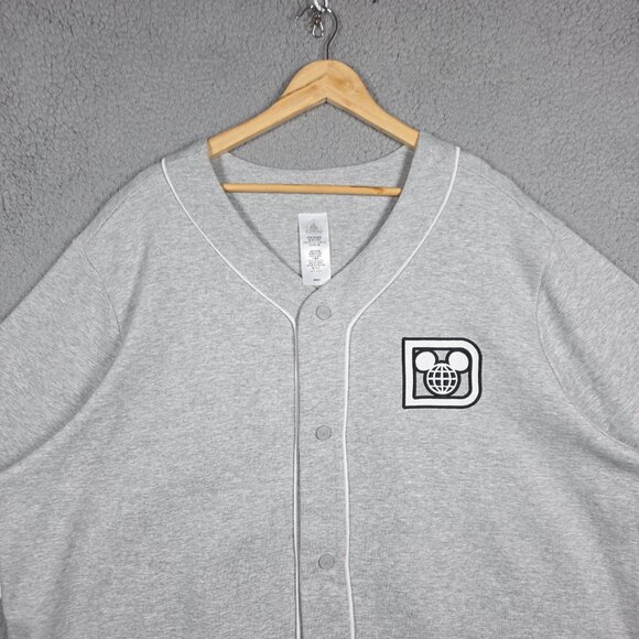 Disney World Baseball Jersey Size 2XL Gray Heathered Coton Blend Relaxed NWT - Picture 2 of 13